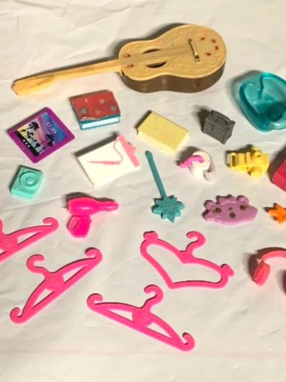 Barbie Fashion Doll Guitar Coat Hangers Books Various Accessories lot of 20